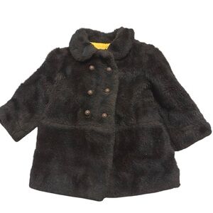 Vintage‎ Toddler Faux Fur Coat w/ Yellow Lining – Size 2T/3T Classic Style